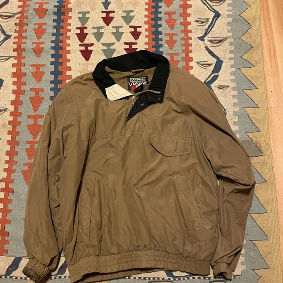 Vintage 1990s gartwell viasport beige zip windbreaker mens bomber jacket (L) - Picture 2 of 4